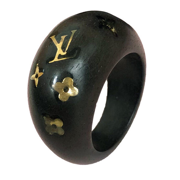 Louis Vuitton Berg Sylvania Ring M65934 Wood Ring Size L Brown 16